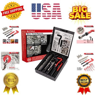 M6x1.0 Thread Repair Kit, HSS Drill Helicoil Repair Kit Metric