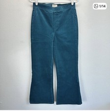 Pilcro The Yaya Velvet Pull On Corduroy Flare Jeans Turquoise Size XS
