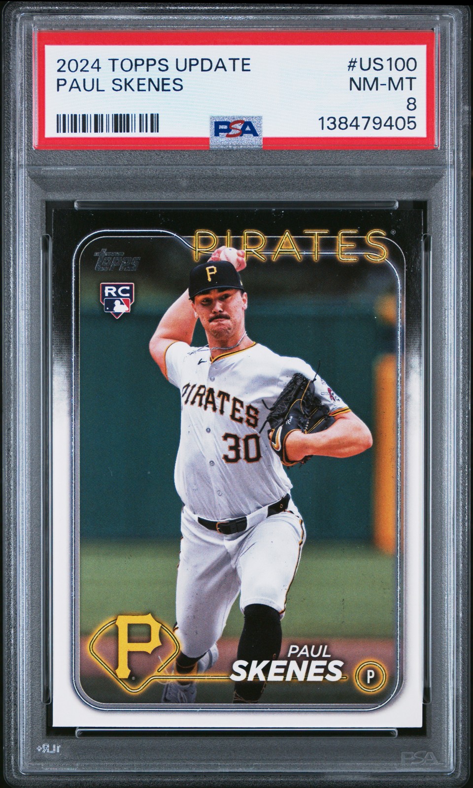2024 TOPPS UPDATE #US100 PAUL SKENES ROOKIE RC PSA 8