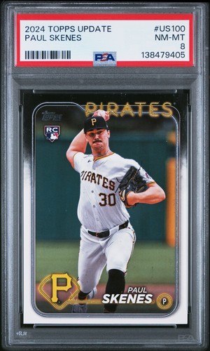 2024 TOPPS UPDATE #US100 PAUL SKENES ROOKIE RC PSA 8