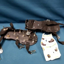 Pair Goppa Lawn Aerator Shoes Nylon Canvas Straps 2" Spikes 11" x 4"