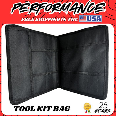 Roll Up Motorcycle Tool Kit Bag Pouch Pockets Heavy Duty Water Resistant (Empty)