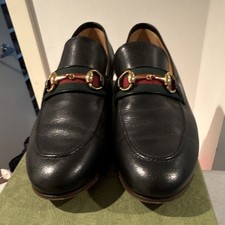 Gucci Horsebit Men’s Black Leather Loafers Slip-On Dress Shoes US 11.5
