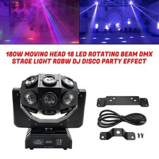 180W Moving Head 18 LED Rotating Beam DMX Stage Light RGBW DJ Disco Party Effect