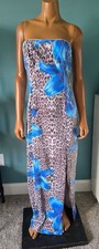 Fashion nova NWT Floral Leopard Sequin Strapless Maxi Dress Size M