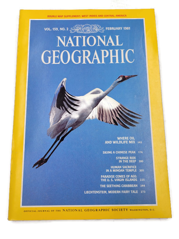 National Geographic February 1981 Issue Human Sacrifice, Virgin Islands