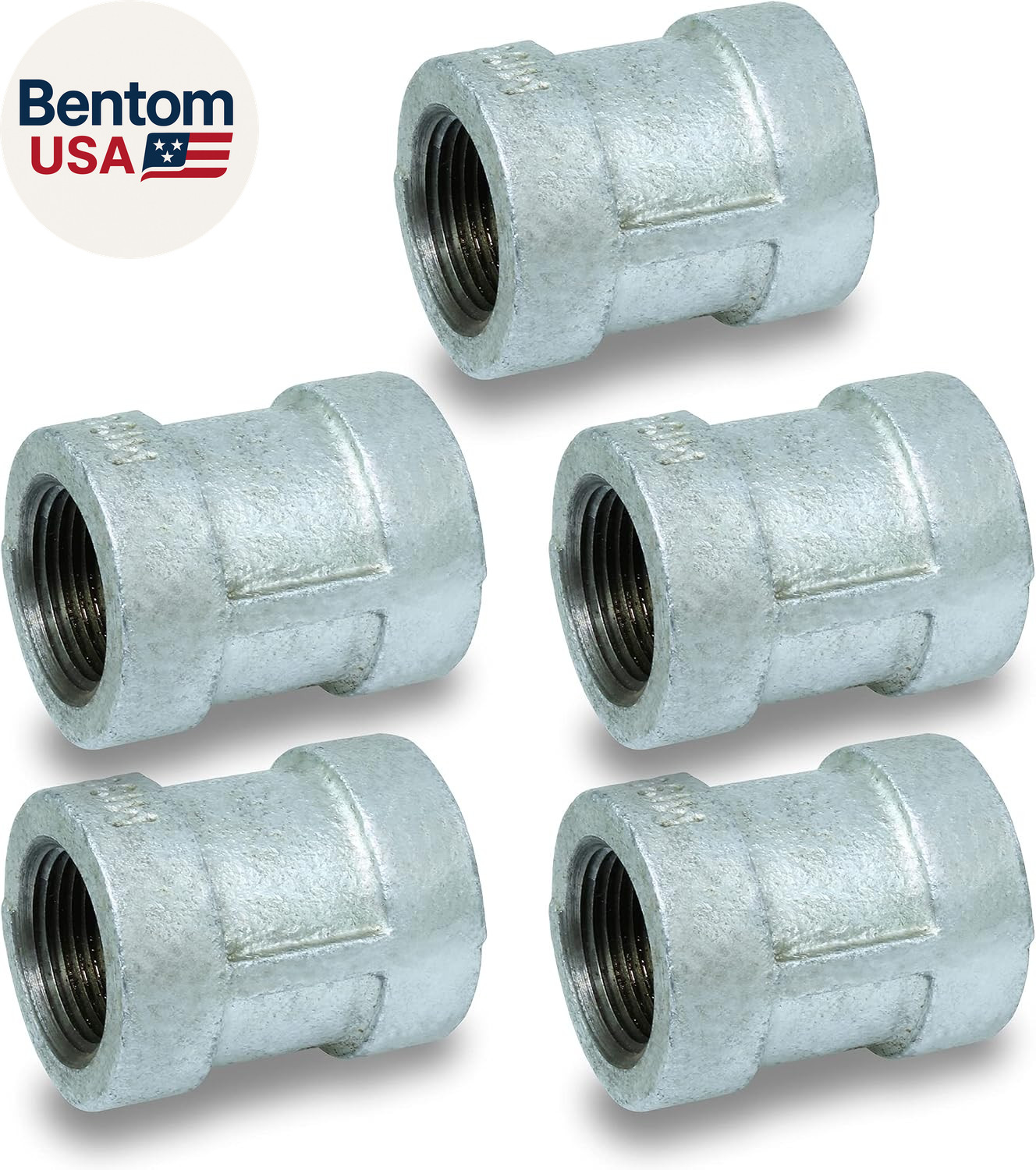 Supply Giant GMCPL018-5 Galvanized Pipe Fitting Coupling, Malleable Iron Threade