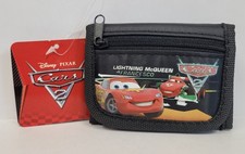 Kids Tri-Fold Mini Wallet - Disney Cars 2 Lightning McQueen Black Coin Purse Bag