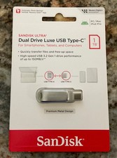 SanDisk 1TB Ultra Dual Drive Luxe USB Type-C AND A Flash Drive SDDDC4-1T00-G46