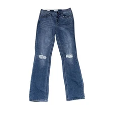 VIGOSS Women Distressed Blue Straight Jeans Size 30 Mid Rise 9/10 mid rise denim