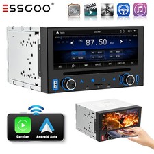 6.86" Double 2 Din CD DVD Player Apple CarPlay Car Stereo Touch Bluetooth FM US