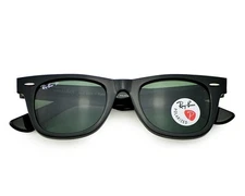 Ray-Ban Sunglasses RB2140 Original Wayfarer 50mm Black Frame Green Lenses Unisex