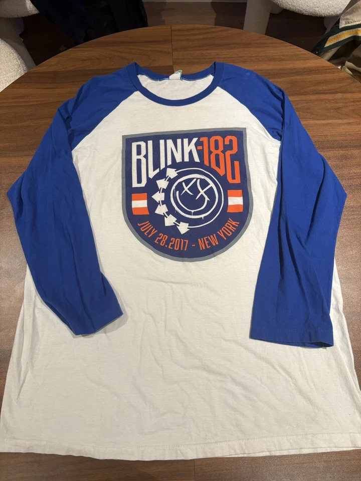 Inédito 2017 Blink 182 Linkin Park NYC Tour Raglan talla XXL Hecho en EE. UU. Foto 3 de 4