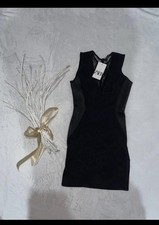 New Zara Woman Black Above The Knee Dress Sleeveless Lace Details size M