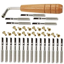 Lyre Harp Tuning Pegs Set with 20 String Pegs 20 Rivets and L-Shape Wrench fo