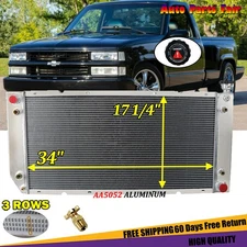 3 Row Radiator Cooler Fit 1988-2000 Chevy C/K 1500 2500 3500 Truck 5.7L V8 #1520