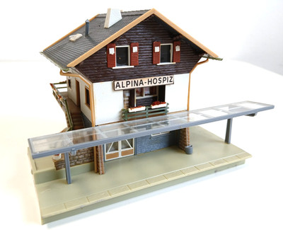 Faller - Bahnhof Alpina-Hospiz  - B-109 - H0 - Gebäude Haus gebaut  ---- CK 1913