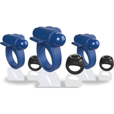 Screaming O Adult Rechargeable Remote Vibrating Ring Blue So-Arcsw-Bu 3 Pack