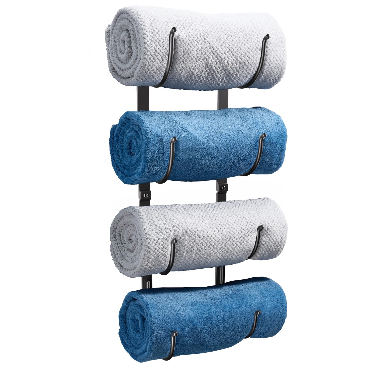 Rack: 4-tier Wall Mounted Towel Storage Holder, Hanging...