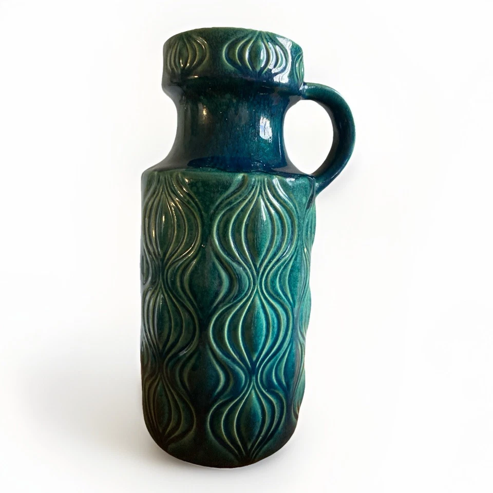 Scheurich Vase im "Zwiebeldesign" Grün Türkis 285-26 Midcentury 70er - Bild 3 von 4