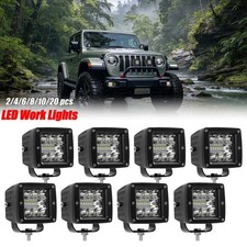 3inch Led Cube Pods Work Light Bar Spot Flood Driving Fog Offroad Atv Utv 4x4