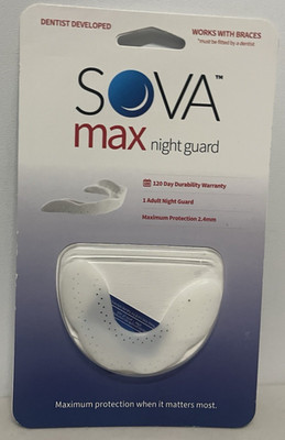 Sova Max Night Guard Mouthguard New Sealed Dental Molding Clenching White 2.4mm