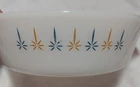 VTG Fire King 1.5 QT Round Casserole Dish Candle Glow Pattern Milk Glass
