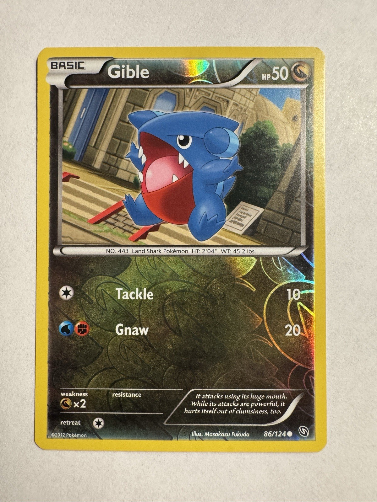 Gible 86/124 Dragons Exalted Reverse Holo Pokemon TCG NM/ M