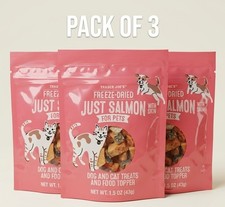 3 Trader Joe s Freeze Dried Just Salmon For Pets Dog Cat Treats 1.5 oz ea