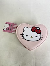 Sanrio Hello Kitty Travel Jewelry Case Box Heart Shaped Faux Leather NEW