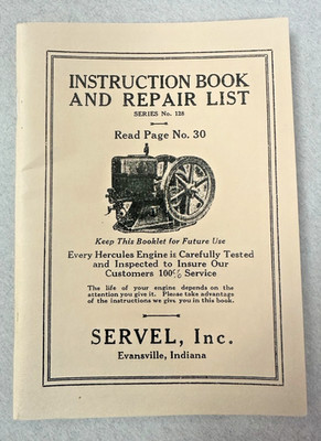 HERCULES Instruction Book and Repair List Series No. 128 REPRINT