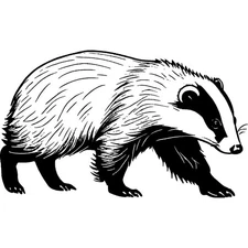 'Walking Badger' Unmounted Rubber Stamp (RS044924)