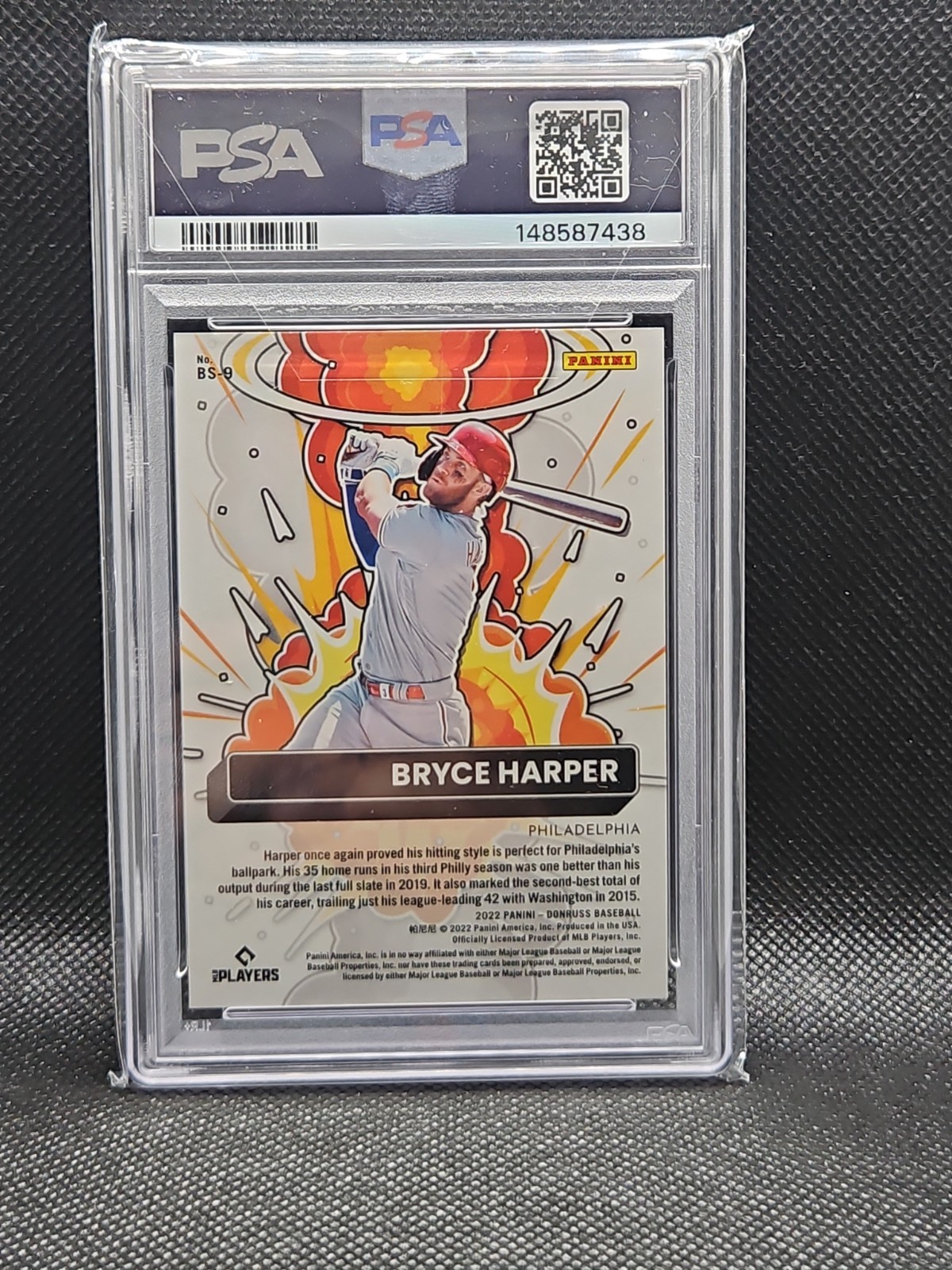 Panini Donruss 2022 Bomb Squad-Diamond Bryce Harper #BS9 PSA 10 Phillies view 3