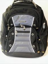 Large Targus Black Laptop Backpack With Multiple Zip Pockets W/Padded Outer Back