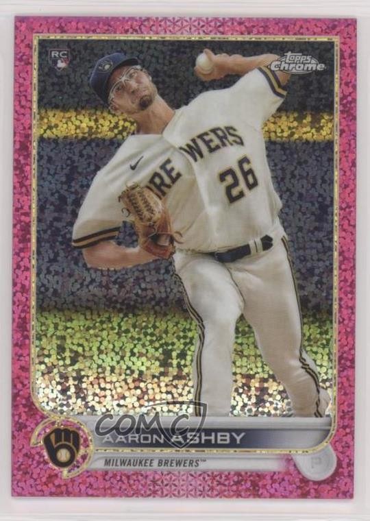 2022 Topps Chrome Magenta Speckle Refractor 315/350 Aaron Ashby #80 05ns