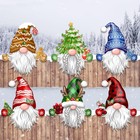 TREWAVE Christmas Gnome Fence Peeker Decorations Outdoor Christmas Peeking Garde