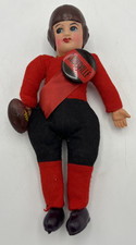 Antique 1930s Japan Celluloid Football Player Doll 8" Louisville Pinback
