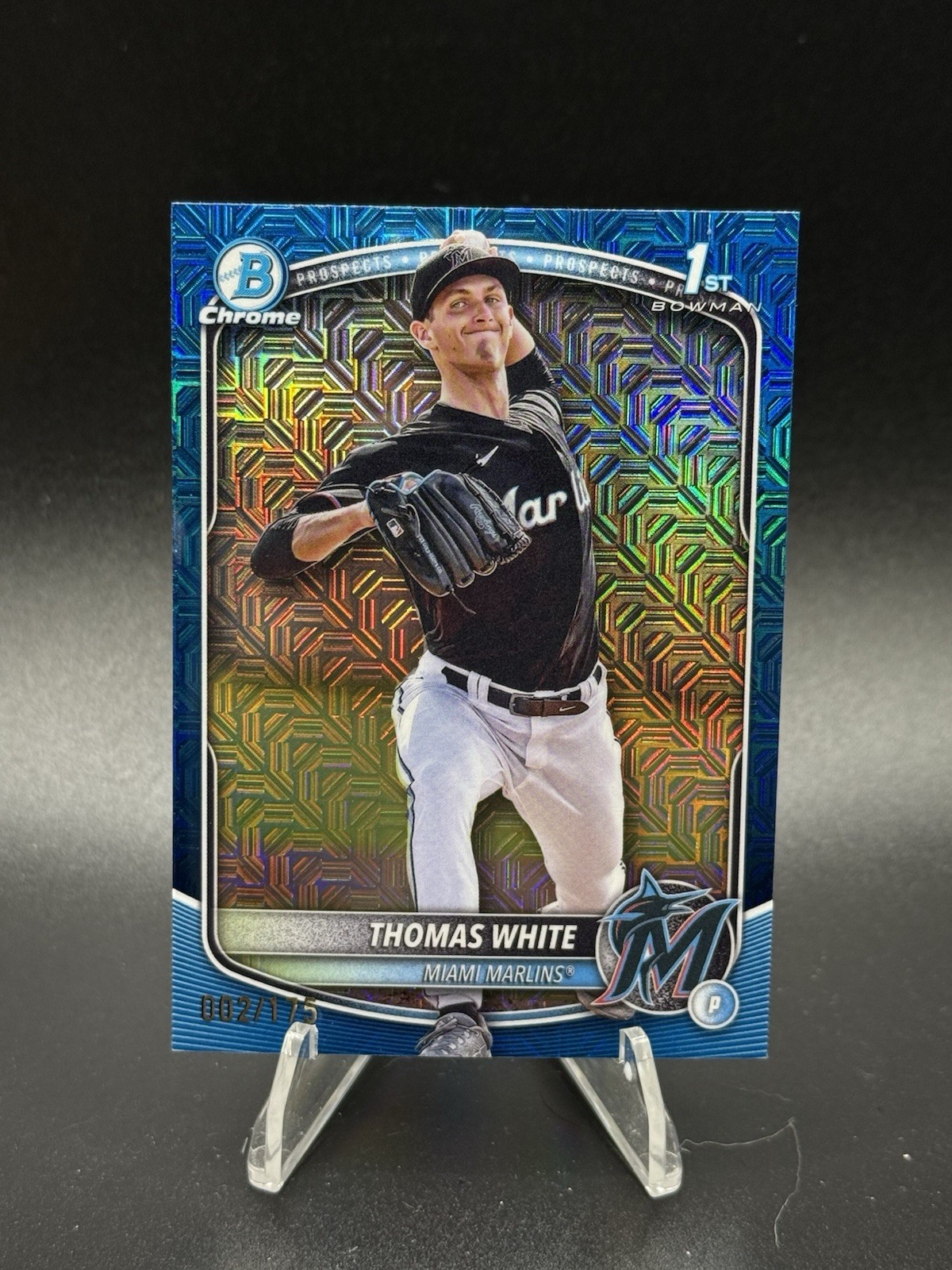 2025 Bowman Thomas White Chrome Mega Box Navy Refractor 1st #/175