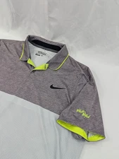Nike Golf Tour Performance Two Tone Gray Polo Men’s Medium White Witch Logo