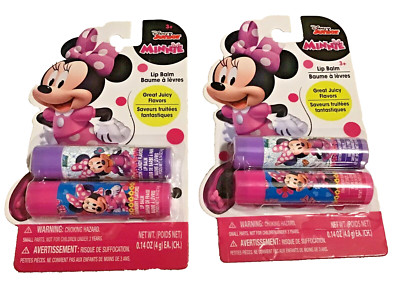 TWO Disney MINNIE LIP BALM  New Sealed Package of TWO NEW ON CARD
