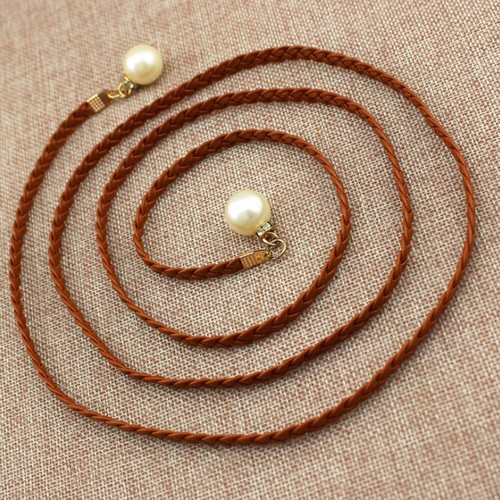 Super Thin Skinny Rope Belt Tie Up Bohemian Pearl Braided Dress Waistband Ḵ - Picture 10 of 18