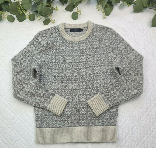 J Crew Womens Lambswool Gray and Cream 