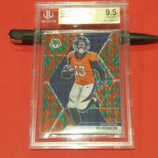 2020 Panini Mosaic KJ Hamler Reactive Green RC Card BGS 9.5 GEM Denver Broncos
