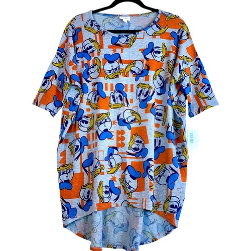 LuLaRoe Disney Collaboration Irma Tunika Top High Low Dolman Donald Duck Gesichter - Bild 3 von 11