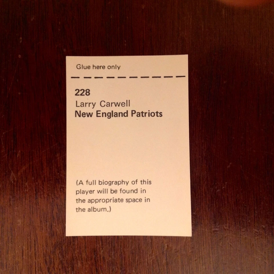 1972 Wonderful World of Stamps #228 Larry Carwell (NRMT) - Image 2 of 2