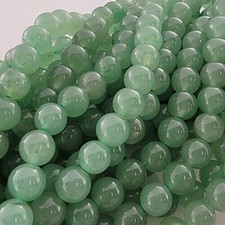 Natural Green Aventurine Jade Gemstone Faceted Round Loose Jewelry Making Beads