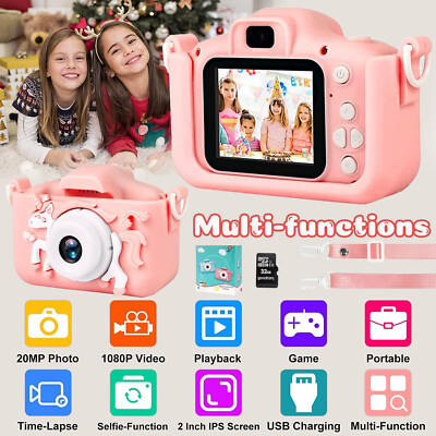 Mini Kinder Kamera Einhorn Digital Kinderkamera HD 1080P Video Kamera Spielzeug