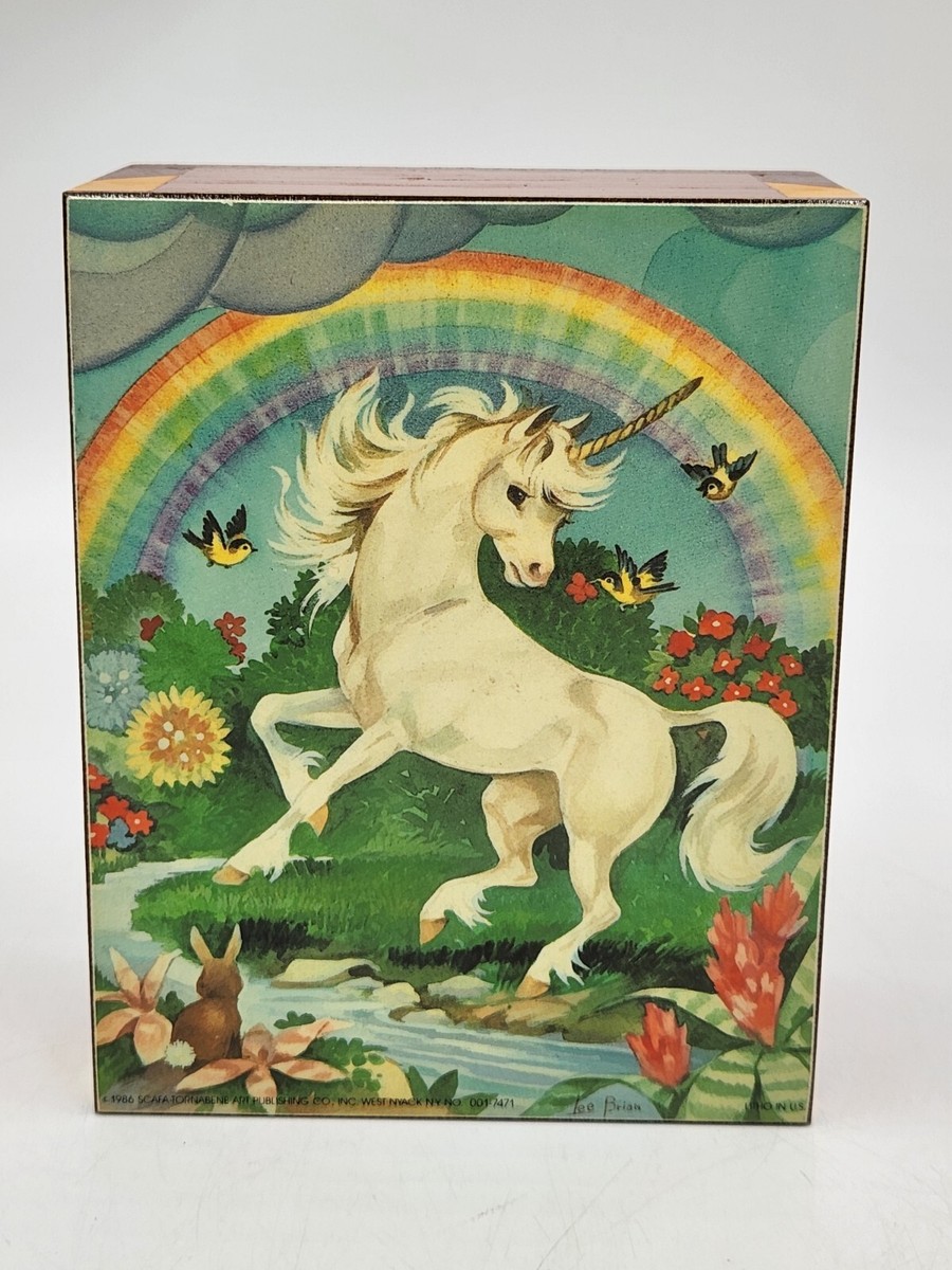 Vintage 1986 Scafa-Tornabene Art Publishing Co. Unicorn w/Rainbow