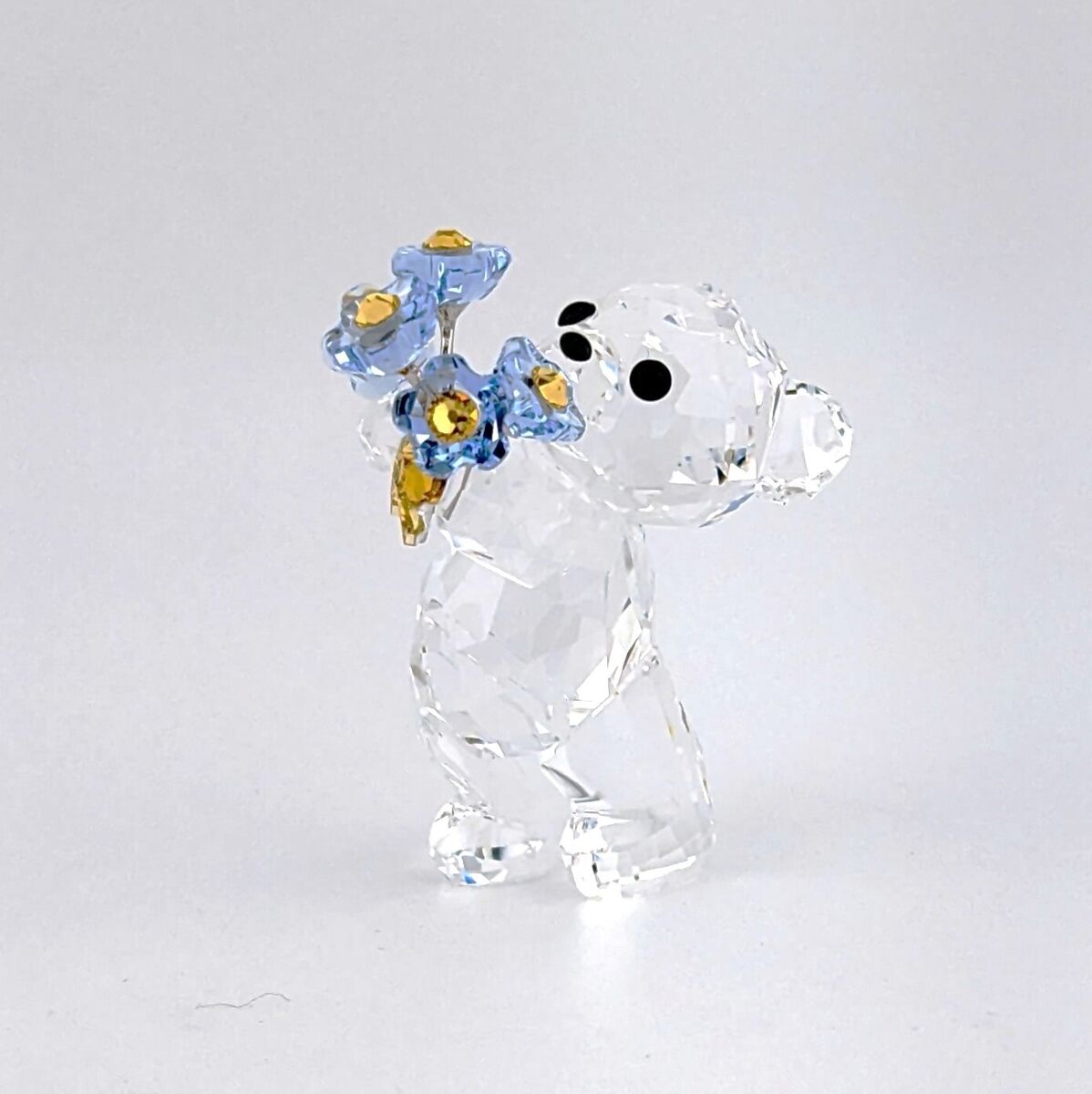 Swarovski Crystal Kris Bear - Forget-me-not Figurine Decoration, Blue, 5427993 Swarovski Crystal Kris Bear - Forget-me-not Figurine Decoration, Blue, 5427993