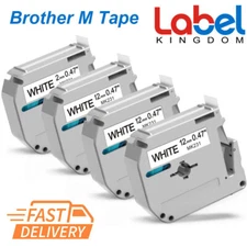 4 PK M-K231 MK-231 12mm Label Tape Compatible Brother P-touch PT-65 PT-85 1/2''.